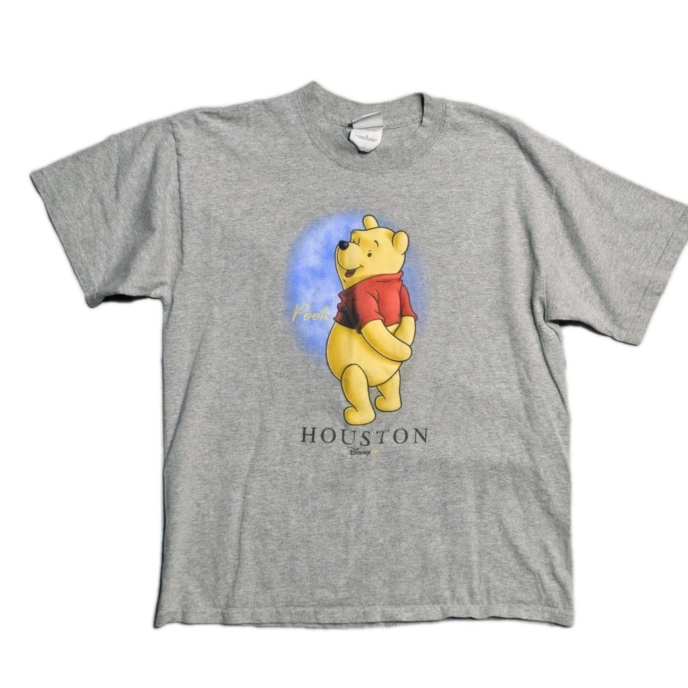 Winnie The Pooh Disney Store Houston T-Shirt size large Gray